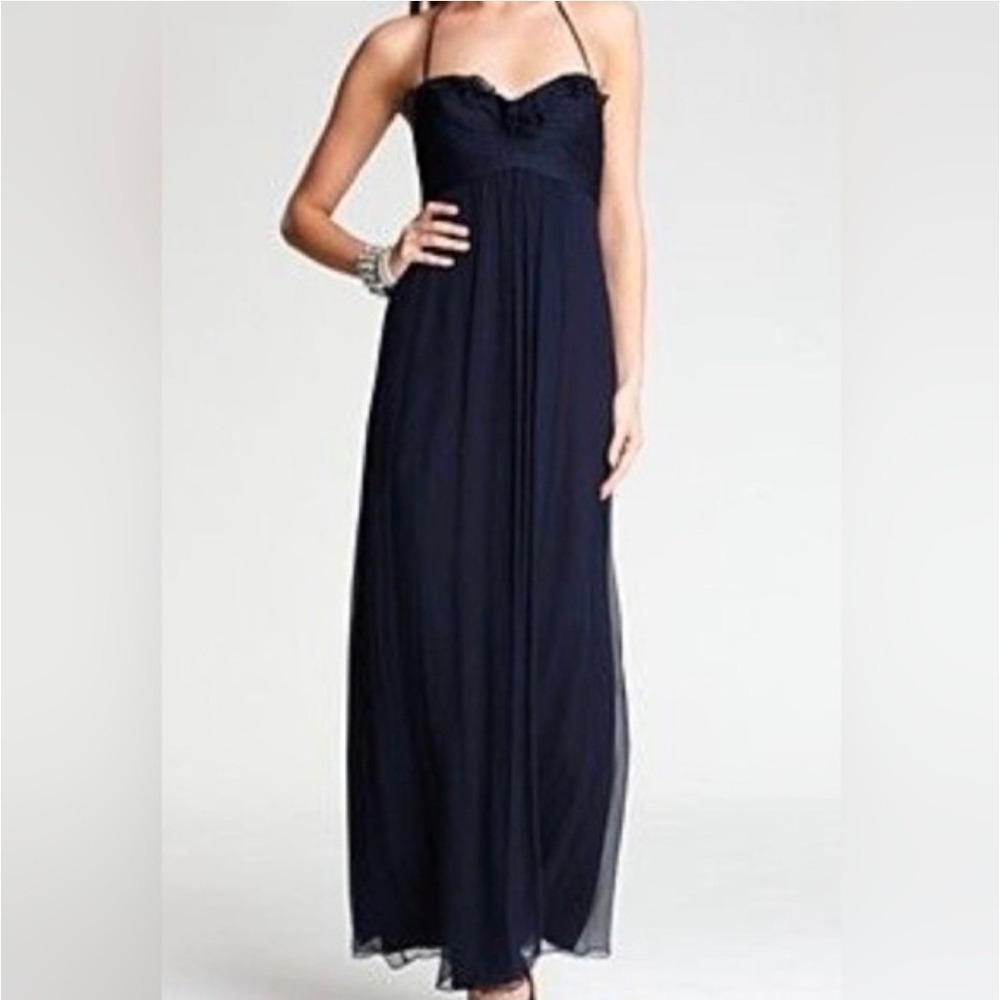AMSALE 100%‎ Silk Maxi Dress Size 4 Halter Neck  Prom Bridesmaid